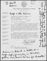 Letter from Mark White to William P. Clements regarding a special meeting of the Texas Energy and Natural Resources Advisory Council, July 28, 1981