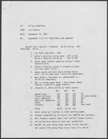 Memo from Jim Francis to Policy Committee regarding September 7-12 Poll Highlights and Comments, September 23, 1982