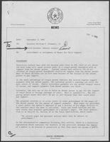 Memo from David Herndon to William P. Clements regarding Garnishment or Assignment of Wages for Child Support, September 3, 1982