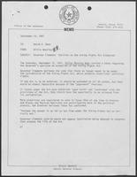 Memo from Willis Whatley to David A. Dean regarding Governor Clements' Position on the Voting Rights Act, September 14, 1981