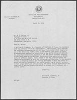 Letter from William P. Clements to W. O. Nelson, Jr. regarding approval for McFaddin Marsh acquisition, March 10, 1979