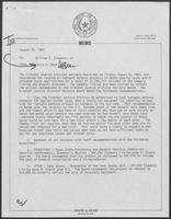 Memo from David A. Dean to William P. Clements, August 15, 1980