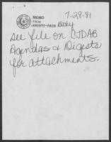 Memo from David A. Dean to William P. Clements, July 21, 1981