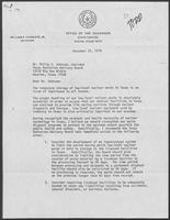 Letter from William P. Clements, Jr. to Phillip C. Johnson, Texas Radiation Advisory Board, December 31, 1979