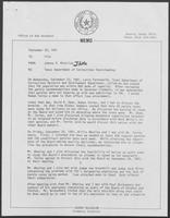 Memos from Johnny R. McCollum regarding Texas Department of Corrections Overcrowding, September 1981