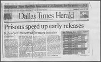 Newspaper clipping titled, "Prisons speed up early releases," October 23, 1986 