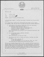 Memo from Willis Whatley to David Dean, March 24, 1981, regarding grants for the Board of Pardons and Paroles