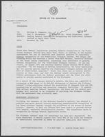 Memo from Paul T. Wrotenbery to William P. Clements regarding Pending Federal Legislation Recognizing the Traditional Kickapoo Indians of Eagle Pass, Texas, December 28, 1981