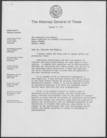 Letter from Mark White to Lynn Nabers regarding wiretapping bill, August 3, 1979