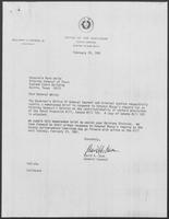 Letter from David A. Dean to Mark White regarding memorandum brief for Shock Probation Bill, February 19, 1981