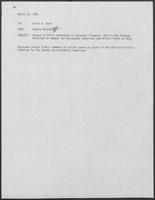 Memo from Debbie Mitchell to David A. Dean, regarding Status of Bills Contained in Governor Clements' Anti-Crime Package Referred to Senate Jurisprudence Committee and Action Taken to Date, March 23, 1981 
