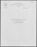 Summary of Appropriations Vetoes of the 1979 Session of the Texas Legislature, June 22, 1979