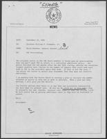 Memo from David Herndon to William P. Clements, September 23, 1982