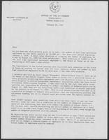 Draft letter and Proclamation from William P. Clements regarding a Resolution Calling for Reduction in the Number of State Employees January 10, 1980