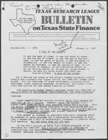 Bulletin on Texas State Finance by the Texas Research League, January 21, 1985