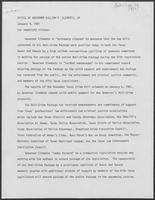 Press Release from the Office of Governor William P. Clements, Jr., January 9, 1981