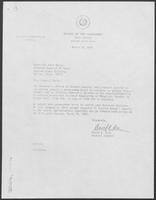 Letter from David Dean to Mark White, March 20, 1981