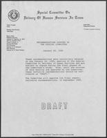 Recommendations Adopted by the Special Committee On Delivery of Human Services in Texas, January 24, 1980