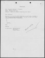 Memo from Jack Rains to William P. Clements regarding Mark White support, November 12, 1985