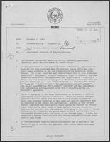 Memo from David Herndon, General Council to William P. Clements, Jr., regarding Appointment Authority of Outgoing Governor, November 17, 1982