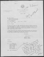 Letter from David A. Dean to Mr. Paul Thayer, regarding a Working Draft of an Executive Order Establishing the Texas Aerospace, National Defense and Technology Development Council, June 9, 1981
