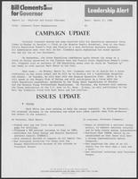 Newsletter titled: "Campaign Update; To regional and County Chairmen," March 27, 1986