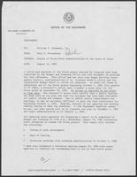 Memo from Paul T. Wrotenbery to William P. Clements, Jr., regarding the status of block grant administration by the Senate of Texas, August 14, 1981