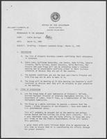 Memo from Eddie Aurispa to William P. Clements regarding Briefing for Hispanic Luncheon Group, March 11, 1981