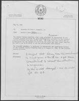 Memo from David A. Dean to William P. Clements regarding the Senate Finance Committee rider, May 13, 1981