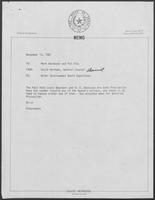 Memo from David Herndon to Willis Whatley and Larry Craddock, regarding Texas Water Development Board, November 5, 1981-November 13, 1981
