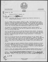 Memo from David A. Dean to William P. Clements, regarding Appointment and Size of the Expanded Texas Probation Commission to Include Juvenile Services, November 25, 1980