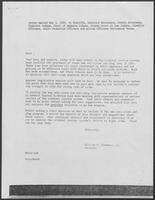 Draft letter from William P. Clements, Jr. to all Sheriffs, D.A.s, County Attorneys, District Judges, Court of Appeals Judges, County Court at Law Judges, Juvenile Officers, Adult Probation Officers and police officers throughout Texas, May 3, 1982