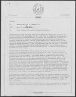 Memo From: David A. Dean, To: William P. Clements, regarding State Funding for Juvenile Probation Subsidies, 19 September 1980