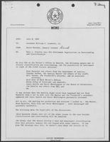 Memo from David Herndon from William P. Clements, July 9, 1982