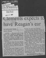 Newspaper clipping headlined "Clements expects to have Reagan's ear," November 11, 1980