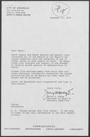 Letter from Jerry H. Hodge to the members of the Mayors Advisory Committee to the Governor, December 11, 1979