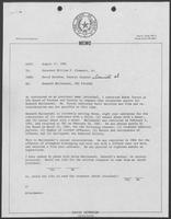 Memo from David Herndon to Bill Clements, August 17, 1982