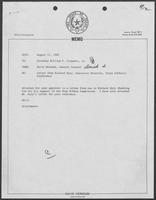 Memo from David Herndon to William P. Clements, Jr. regarding a letter from Richard Daly on the Blue Ribbon Commission on Criminal Justice, August 11, 1982
