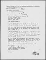 Official memo from Governor William P. Clements, Jr., establishing May 3-9, 1981, as Be Kind to Animals Week, March 24, 1981