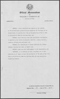 Official memo from Governor William P. Clements, Jr., establishing the week of May 4-10, 1979, as Asian/Pacific American Heritage Week, May 4, 1979