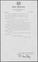 Official memo from Governor William P. Clements, Jr., establishing Arts and the Individual Day, January 25, 1979