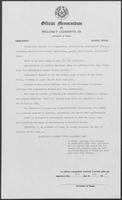 Official memo from Governor William P. Clements, Jr., regarding establishing November 21-27, 1982, as Alzheimer's Disease Awareness Week, October 20, 1982