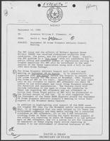 Memo from David A. Dean to Bill Clements, September 15, 1982