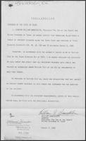 Disaster Proclamation Issued by Texas Sen. William O. Braecklein, Acting Governor of Texas, regarding Hurricane Allen, August 8, 1980.