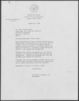 Letter from William P. Clements to the Governor of Coahuila, Oscar Flores Tapia and Letter from Rita Clements to Isabel Amalia Davila de Flores Tapia, August 30, 1979