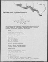 Meeting minutes for a meeting of the Southwest Border Regional Commission, Rancho Viejo Inn, Brownsville, Texas, June 22, 1979