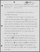 Remarks prepared for William P. Clements for the Welcoming Ceremony for Governor Manuel Bernardo Aguirre of Chihuahua, February 28, 1980