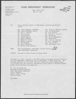 Memo from Bill Grossenbacher to Texas Advisory Council on Employment, Training and Welfare Reform regarding Overview of Work Incentive Program (WIN), May 22, 1981