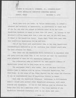 Address by William P. Clements, Jr., Governor-Elect, State Republican Executive Committee Meeting, regarding plans for his administration, December 9, 1978