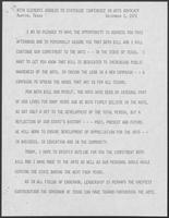 Address by Rita Clements to Statewide Conference on Arts Advocacy, December 1, 1978